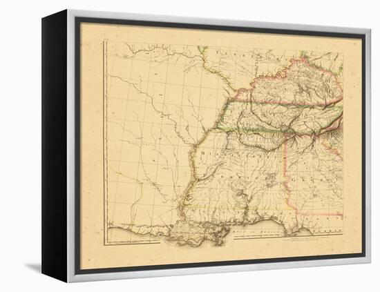 1812, Alabama, Georgia, Kentucky, Louisiana, Mississippi, Tennessee-null-Framed Premier Image Canvas