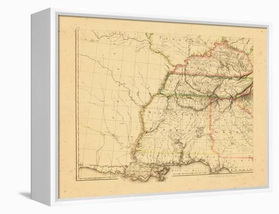 1812, Alabama, Georgia, Kentucky, Louisiana, Mississippi, Tennessee-null-Framed Premier Image Canvas