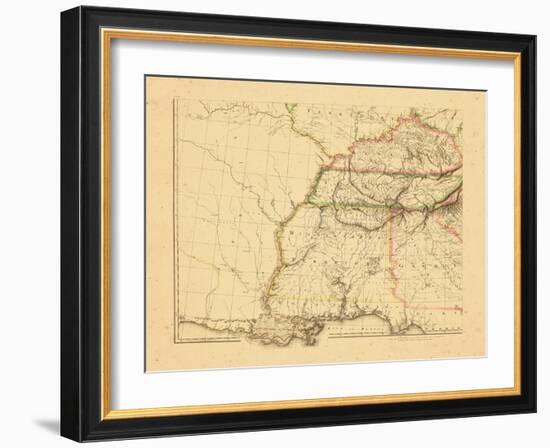 1812, Alabama, Georgia, Kentucky, Louisiana, Mississippi, Tennessee-null-Framed Giclee Print