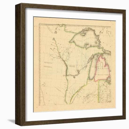 1812, Wisconsin, Ohio, Michigan, Indiana, Illinois-null-Framed Giclee Print