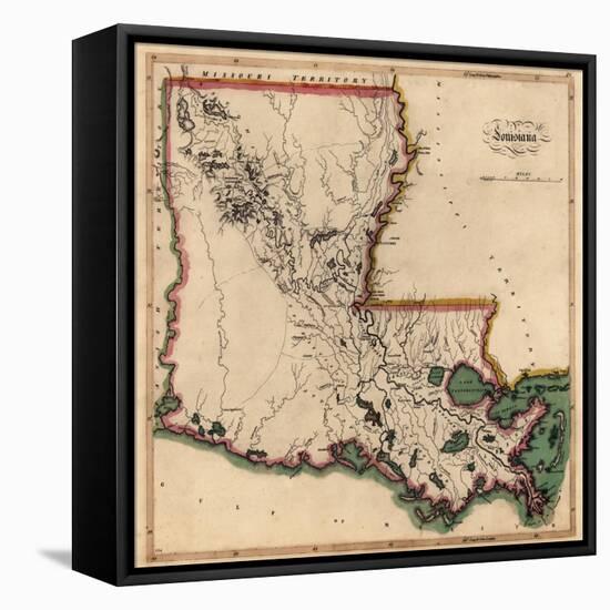 1814, Louisiana State Map, Louisiana, United States-null-Framed Premier Image Canvas