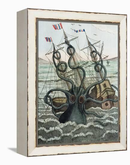 1815 Collosal Polypus Octopus And Ship-Paul Stewart-Framed Premier Image Canvas