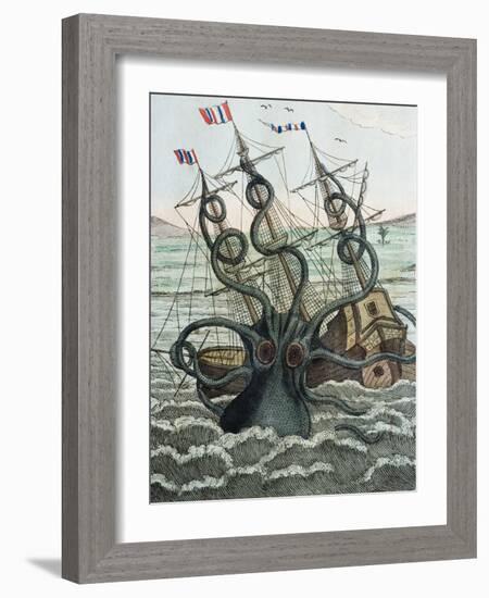 1815 Collosal Polypus Octopus And Ship-Paul Stewart-Framed Photographic Print