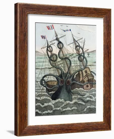1815 Collosal Polypus Octopus And Ship-Paul Stewart-Framed Photographic Print