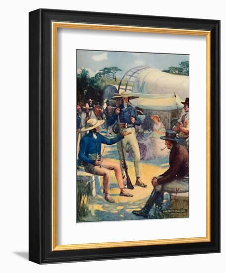 '1820 Settlers and their Boer Convoys', 1909-Joseph Ratcliffe Skelton-Framed Giclee Print