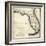 1823, Florida State Map, Florida, United States-null-Framed Giclee Print