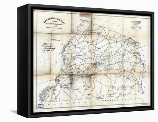 1825, Edgefield District surveyed 1817, South Carolina, United States-null-Framed Premier Image Canvas