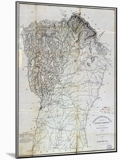 1825, Pendleton District surveyed 1820, South Carolina, United States-null-Mounted Giclee Print