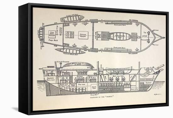 1832 Darwin's Ship HMS Beagle Plan-Paul Stewart-Framed Premier Image Canvas