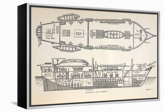 1832 Darwin's Ship HMS Beagle Plan-Paul Stewart-Framed Premier Image Canvas