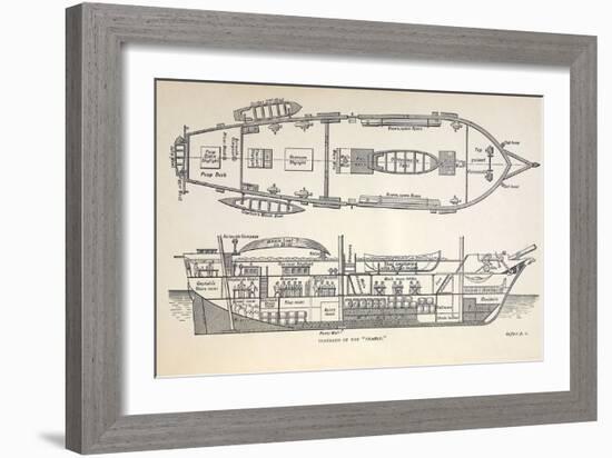 1832 Darwin's Ship HMS Beagle Plan-Paul Stewart-Framed Photographic Print