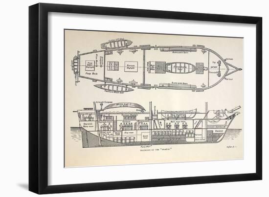 1832 Darwin's Ship HMS Beagle Plan-Paul Stewart-Framed Photographic Print