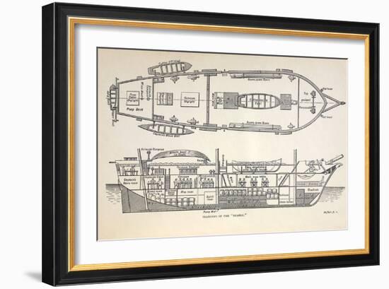 1832 Darwin's Ship HMS Beagle Plan-Paul Stewart-Framed Photographic Print