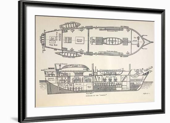 1832 Darwin's Ship HMS Beagle Plan-Paul Stewart-Framed Photographic Print