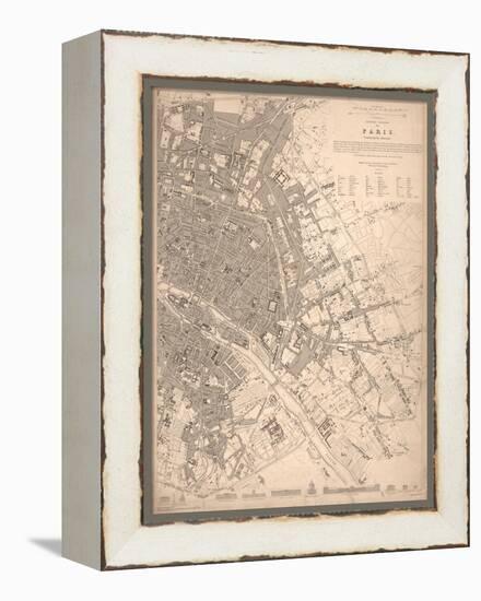 1833 Paris Map-N. Harbick-Framed Stretched Canvas