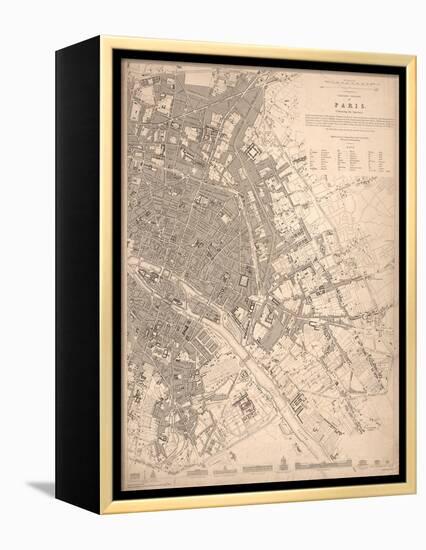 1833 Paris Map-N. Harbick-Framed Stretched Canvas