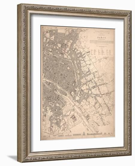 1833 Paris Map-N. Harbick-Framed Art Print