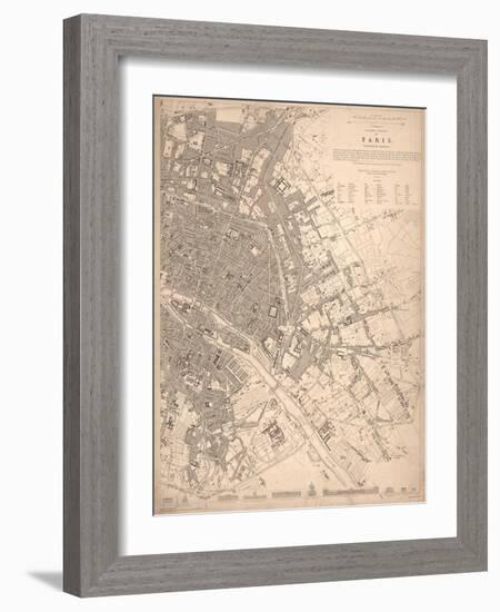 1833 Paris Map-N. Harbick-Framed Art Print