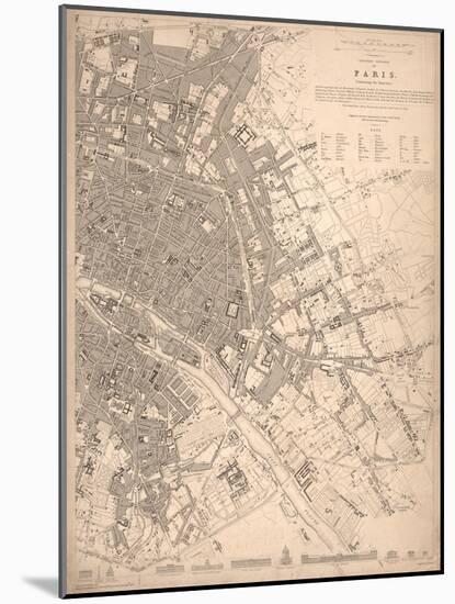 1833 Paris Map-N. Harbick-Mounted Art Print