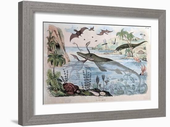 1834 Guerin Engraving 'Extinct Animals-Paul Stewart-Framed Photographic Print