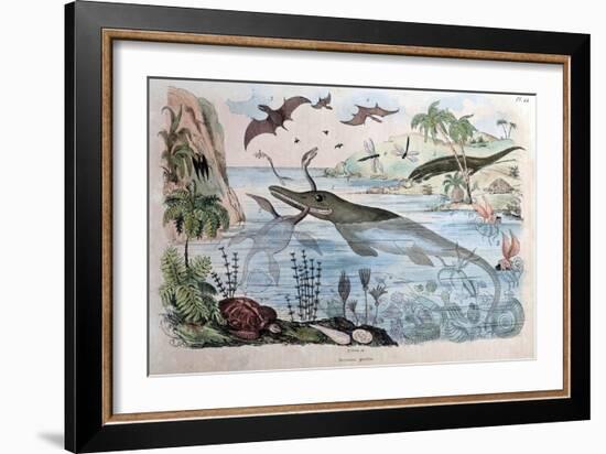 1834 Guerin Engraving 'Extinct Animals-Paul Stewart-Framed Photographic Print