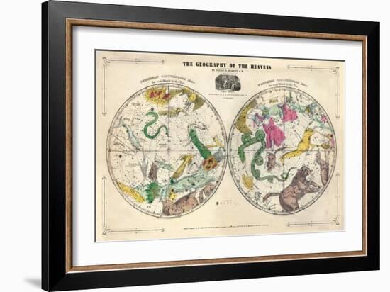 1835, Circumpolar Map Composite, Constellations-null-Framed Giclee Print