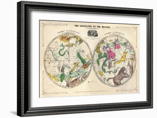 1835, Circumpolar Map Composite, Constellations-null-Framed Giclee Print