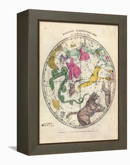 1835, Circumpolar Map Northern, Constellations-null-Framed Premier Image Canvas