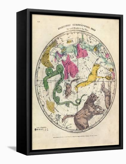 1835, Circumpolar Map Northern, Constellations-null-Framed Premier Image Canvas