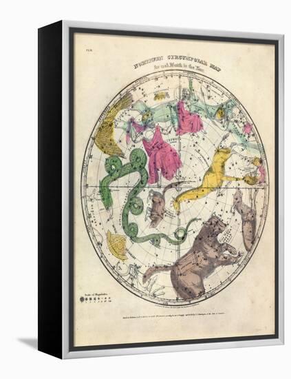 1835, Circumpolar Map Northern, Constellations-null-Framed Premier Image Canvas