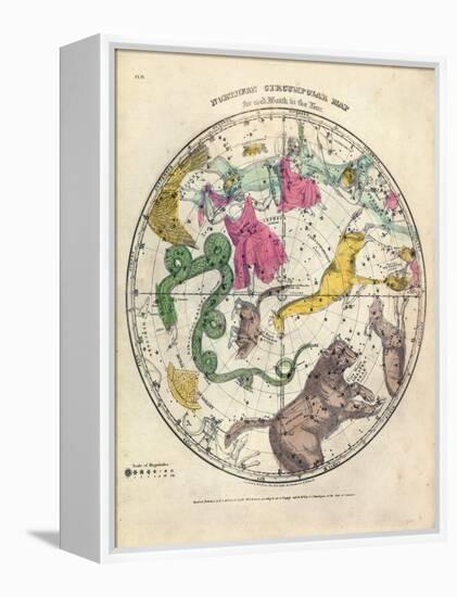 1835, Circumpolar Map Northern, Constellations-null-Framed Premier Image Canvas
