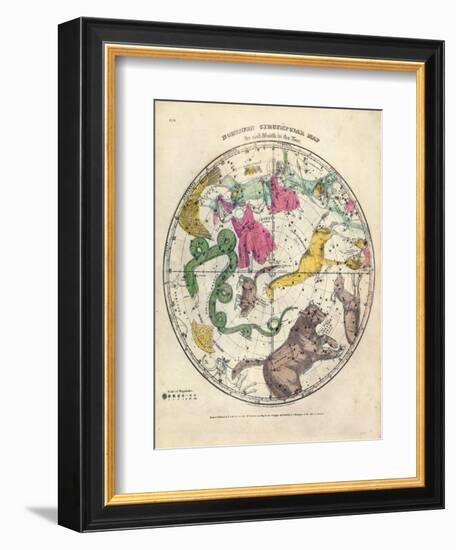 1835, Circumpolar Map Northern, Constellations-null-Framed Giclee Print