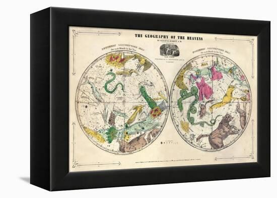 1835, Geography of the Heavens, Northern - Southern-null-Framed Premier Image Canvas