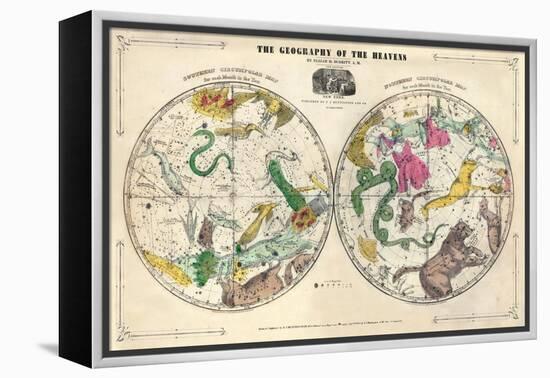 1835, Geography of the Heavens, Northern - Southern-null-Framed Premier Image Canvas