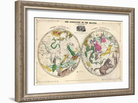 1835, Geography of the Heavens, Northern - Southern--Framed Giclee Print