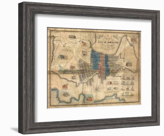 1836, Portland, Maine-null-Framed Giclee Print