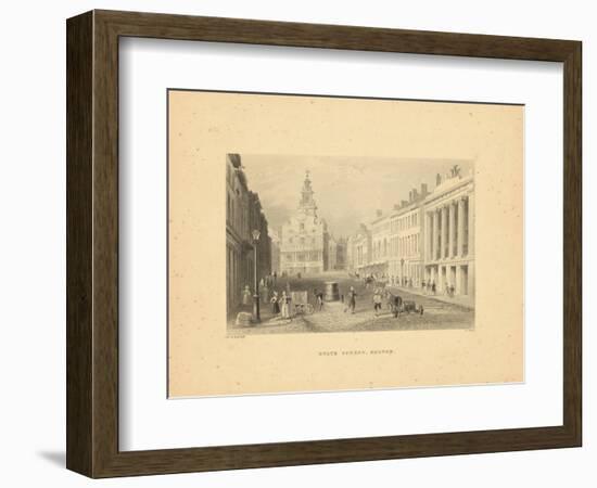 1840, Boston View of State Street, Massachusetts, United States-null-Framed Giclee Print