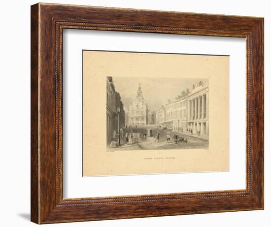 1840, Boston View of State Street, Massachusetts, United States-null-Framed Giclee Print