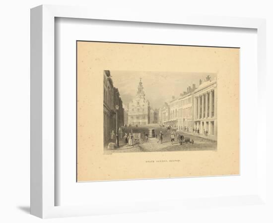 1840, Boston View of State Street, Massachusetts, United States-null-Framed Giclee Print