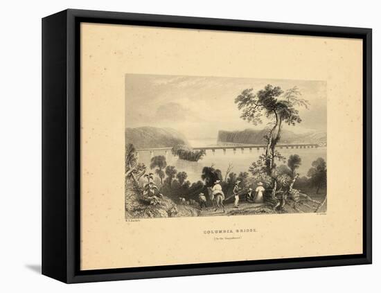 1840, Columbia Bridge View of Susquehanna, Pennsylvania, United States-null-Framed Premier Image Canvas