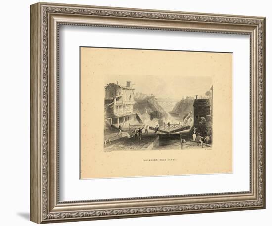 1840, Erie Canal and Lockport 1840 View, New York, United States-null-Framed Giclee Print