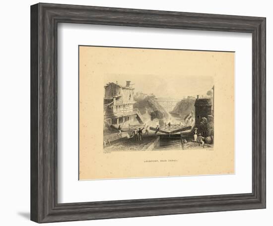 1840, Erie Canal and Lockport 1840 View, New York, United States-null-Framed Giclee Print