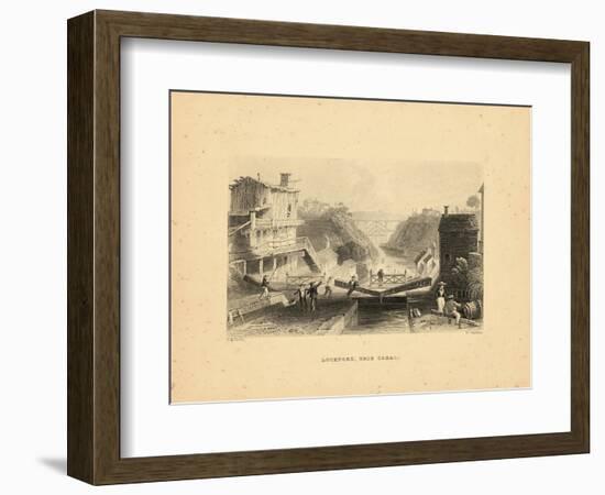 1840, Erie Canal and Lockport 1840 View, New York, United States-null-Framed Giclee Print