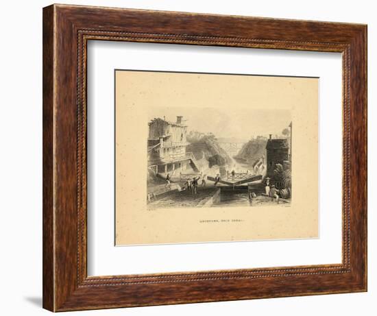 1840, Erie Canal and Lockport 1840 View, New York, United States-null-Framed Giclee Print