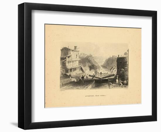 1840, Erie Canal and Lockport 1840 View, New York, United States-null-Framed Giclee Print