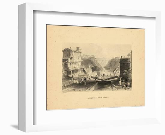 1840, Erie Canal and Lockport 1840 View, New York, United States-null-Framed Giclee Print