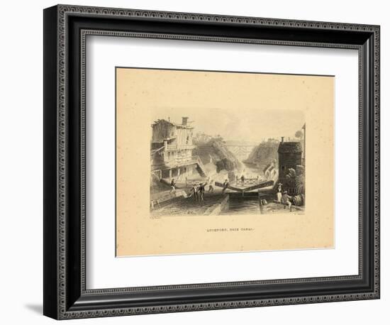 1840, Erie Canal and Lockport 1840 View, New York, United States-null-Framed Giclee Print