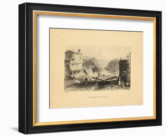 1840, Erie Canal and Lockport 1840 View, New York, United States-null-Framed Giclee Print