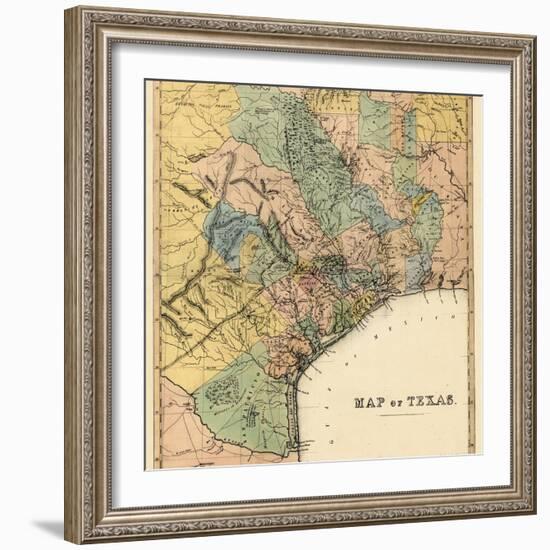 1840s, Texas State Map, Texas, United States-null-Framed Giclee Print