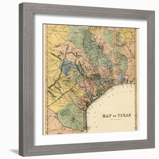 1840s, Texas State Map, Texas, United States-null-Framed Giclee Print